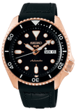 Seiko 5 Sport SKX Automatic Black Dial Black Silicone Strap Watch For Men - SRPD76K1