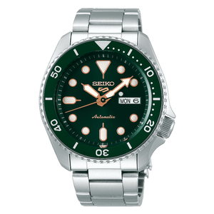 Seiko 5 Sports Automatic Analog Green Dial Silver Steel Strap Watch For Men - SRPD63K1