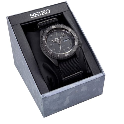 Seiko 5 Sports Automatic Black Dial Black NATO Strap Watch For Men - SRPD79K1