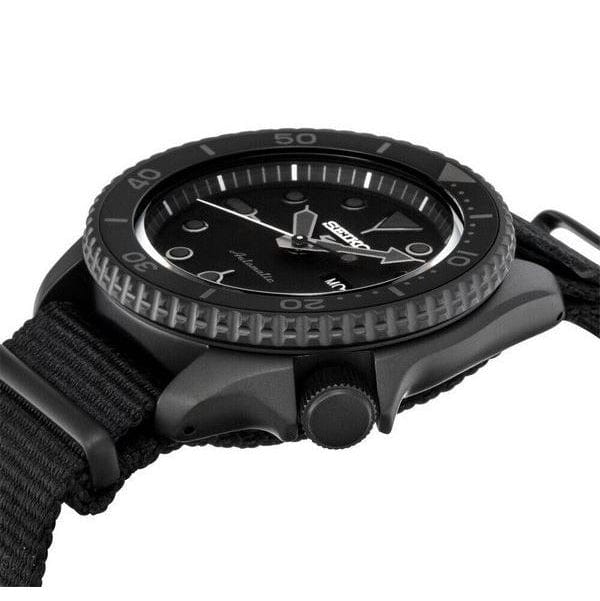 Seiko 5 Sports Automatic Black Dial Black NATO Strap Watch For Men - SRPD79K1