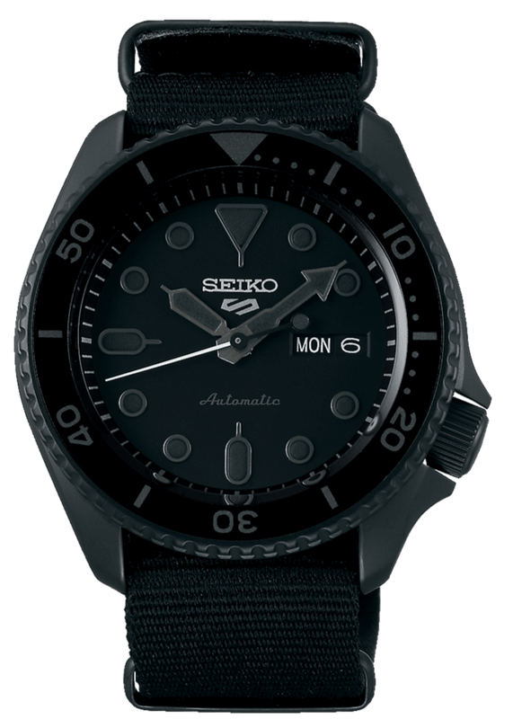 Seiko 5 Sports Automatic Black Dial Black NATO Strap Watch For Men - SRPD79K1