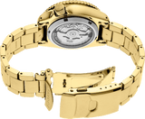 Seiko 5 Sports Automatic Black Dial Gold Steel Strap Watch For Men - SRPK18