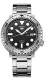 Seiko 5 Sports Automatic Black Dial Silver Steel Strap Watch for Men - SRPC61J1