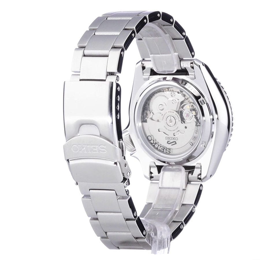 Seiko 5 Sports Automatic Black Dial Silver Steel Strap Watch For Men - SRPD57K1