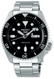 Seiko 5 Sports Automatic Black Dial Silver Steel Strap Watch For Men - SRPD57K1