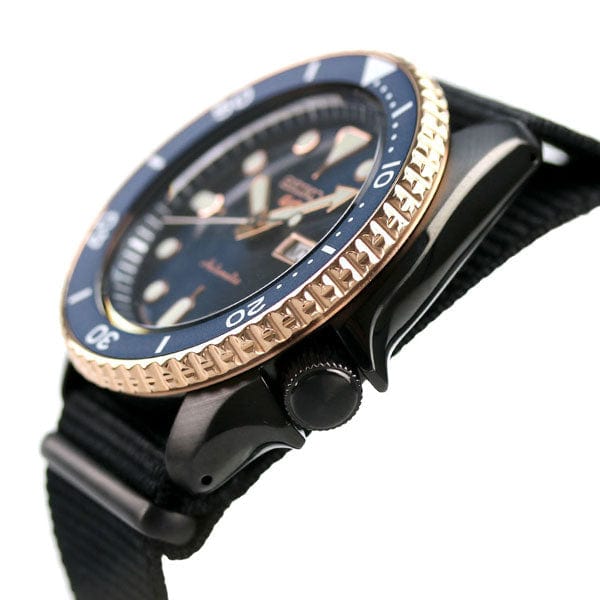 Seiko 5 Sports Automatic Blue Dial Black NATO Strap Watch for Men - SBSA098