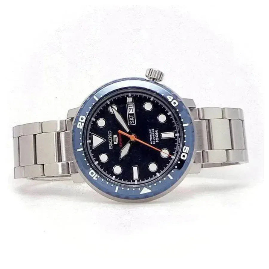 Seiko 5 Sports Automatic Blue Dial Silver Steel Strap Watch for Men - SRPC63J1