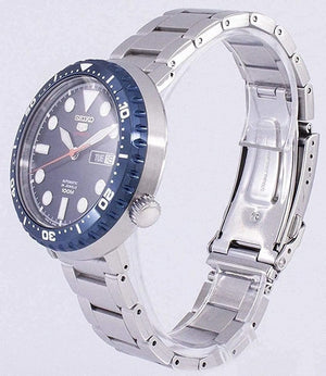 Seiko 5 Sports Automatic Blue Dial Silver Steel Strap Watch for Men - SRPC63J1