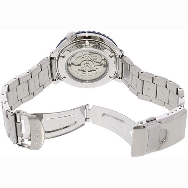 Seiko 5 Sports Automatic Blue Dial Silver Steel Strap Watch for Men - SRPC63J1