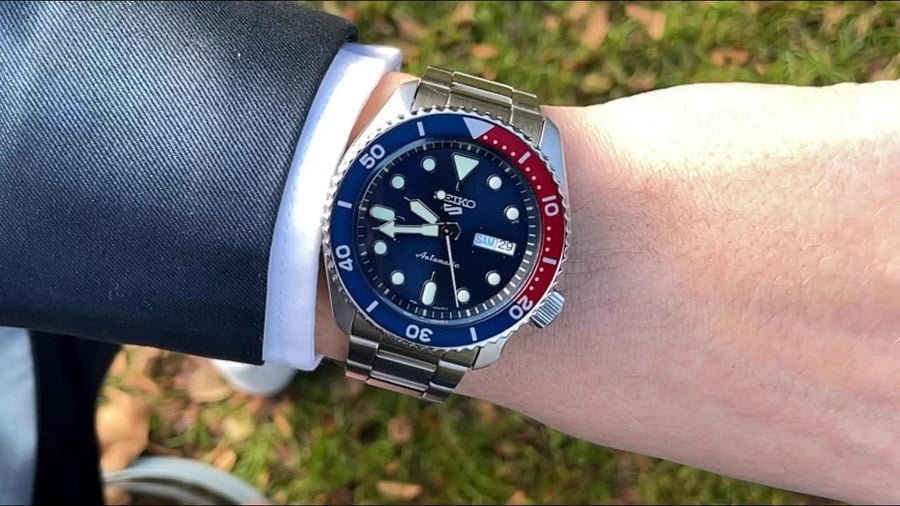 Seiko 5 Sports Automatic Blue Dial Silver Steel Strap Watch For Men - SRPD53K1
