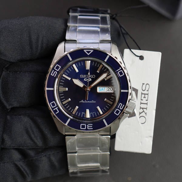 Seiko 5 Sports Automatic Blue Dial Silver Steel Strap Watch for Men - SRPK97K1