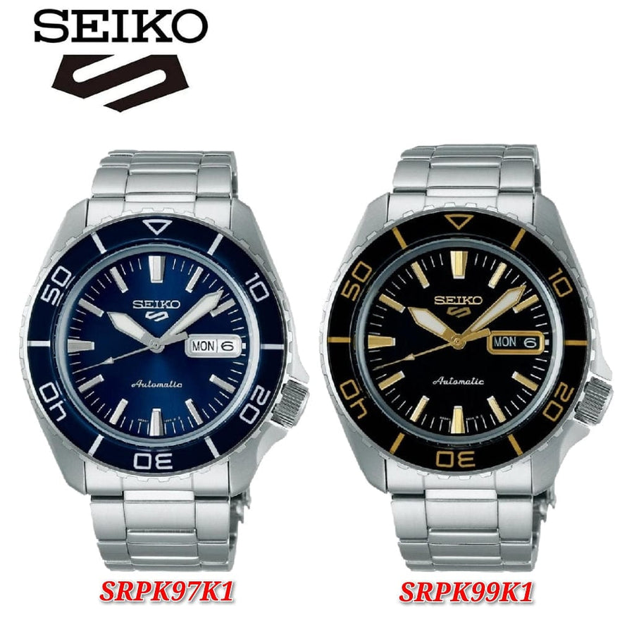 Seiko 5 Sports Automatic Blue Dial Silver Steel Strap Watch for Men - SRPK97K1