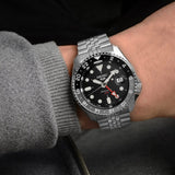 Seiko 5 Sports Automatic GMT Black Dial Silver Steel Strap Watch For Men - SSK001K1