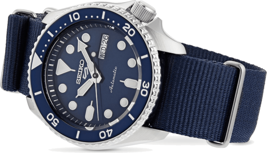 Seiko 5 Sports Automatic SKX Blue Dial Blue NATO Strap Watch For Men - SRPD51K2