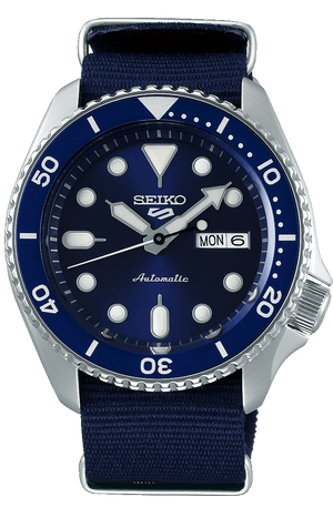 Seiko 5 Sports Automatic SKX Blue Dial Blue NATO Strap Watch For Men - SRPD51K2