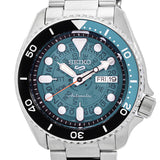 Seiko 5 Sports SKX Skeleton Green Dial Silver Steel Strap Watch For Men - SRPJ45K1