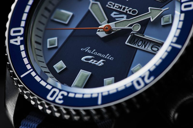 Seiko 5 Sports Honda Super Cub Limited Edition Blue Dial Two Tone NATO Strap Watch For Men - SRPK37K1