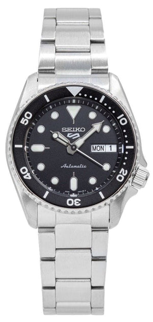 Seiko 5 Sports SKX Automatic Black Dial Silver Steel Strap Watch For Men - SRPK29K1