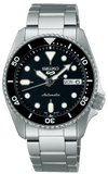 Seiko 5 Sports SKX Automatic Black Dial Silver Steel Strap Watch For Men - SRPK29K1