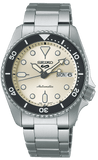 Seiko 5 Sports SKX Automatic Cream Dial Silver Steel Strap Watch For Men - SRPK31K1