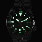 Seiko 5 Sports SKX GMT Automatic Green Dial Silver Steel Strap Watch For Men - SSK035K1