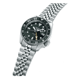 Seiko 5 Sports SKX GMT Automatic Green Dial Silver Steel Strap Watch For Men - SSK035K1