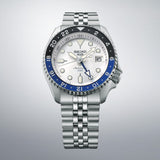 Seiko 5 Sports SKX GMT Automatic Sky Blue Dial Silver Steel Strap Watch For Men - SSK033K1