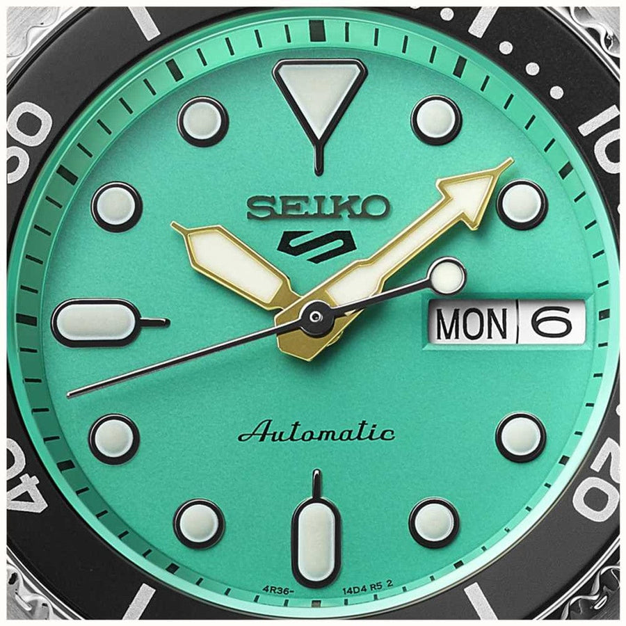 Seiko 5 Sports SKX Midi Automatic Teal Dial Silver Steel Strap Watch For Men - SRPK33K1