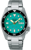 Seiko 5 Sports SKX Midi Automatic Teal Dial Silver Steel Strap Watch For Men - SRPK33K1