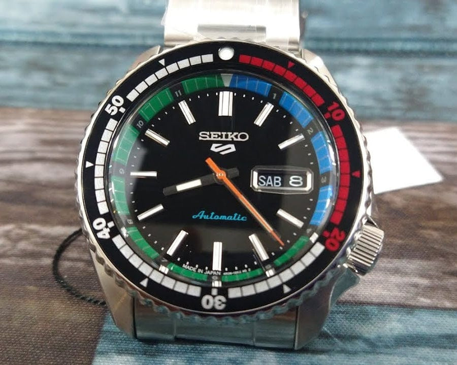 Seiko 5 Sports SKX Series Regatta Timer Retro Blue Dial Silver Steel Strap Watch For Men - SRPK13K1