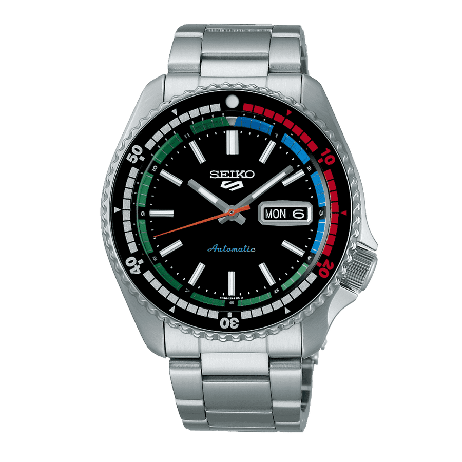 Seiko 5 Sports SKX Series Regatta Timer Retro Blue Dial Silver Steel Strap Watch For Men - SRPK13K1