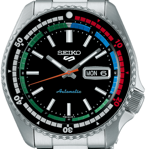 Seiko 5 Sports SKX Series Regatta Timer Retro Blue Dial Silver Steel Strap Watch For Men - SRPK13K1