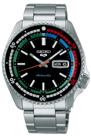 Seiko 5 Sports SKX Series Regatta Timer Retro Blue Dial Silver Steel Strap Watch For Men - SRPK13K1