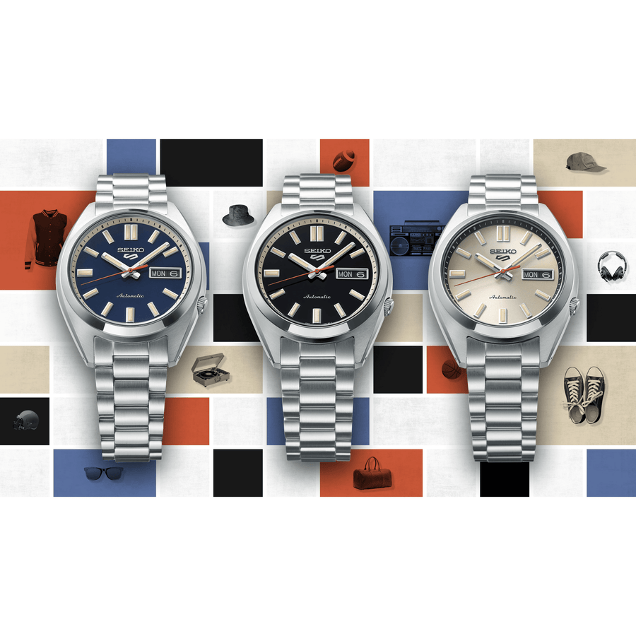 Seiko 5 Sports SNXS Automatic Blue Dial Silver Steel Strap Watch for Men - SRPK87K1