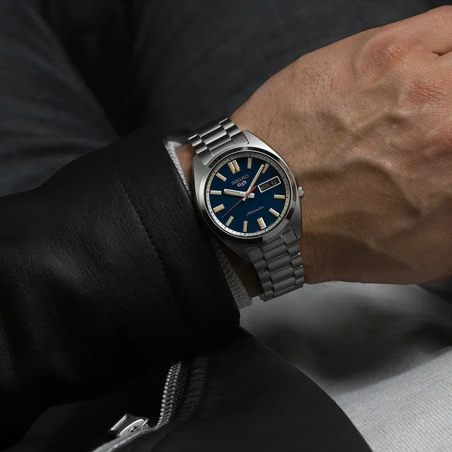 Seiko 5 Sports SNXS Automatic Blue Dial Silver Steel Strap Watch for Men - SRPK87K1