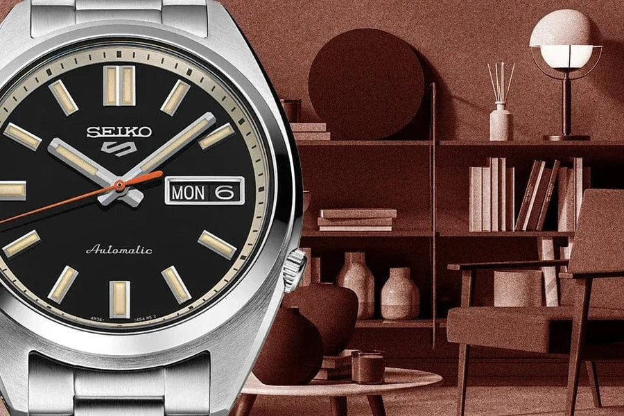 Seiko 5 Sports SNXS Series Automatic Black Dial Silver Steel Strap Watch for Men - SRPK89K1