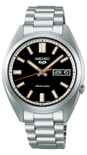 Seiko 5 Sports SNXS Series Automatic Black Dial Silver Steel Strap Watch for Men - SRPK89K1