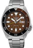 Seiko 5 Sports Sonar Special Edition Brown Dial Silver Steel Strap Watch For Men - SRPJ47K1