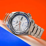 Seiko 5 Sports Special Edition Silver Dial Silver Steel Strap Watch For Men - SRPK09K1