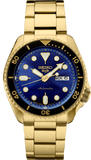 Seiko 5 Sports US Special Edition Automatic Blue Dial Gold Steel Strap Watch For Men - SRPK20