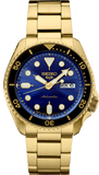 Seiko 5 Sports US Special Edition Automatic Blue Dial Gold Steel Strap Watch For Men - SRPK20