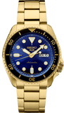 Seiko 5 Sports US Special Edition Automatic Blue Dial Gold Steel Strap Watch For Men - SRPK20