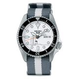 Seiko 5 Sports x Peanuts Surfboard Snoopy Limited Edition White Dial Two Tone NATO Strap Watch For Men - SRPK25K1