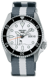 Seiko 5 Sports x Peanuts Surfboard Snoopy Limited Edition White Dial Two Tone NATO Strap Watch For Men - SRPK25K1
