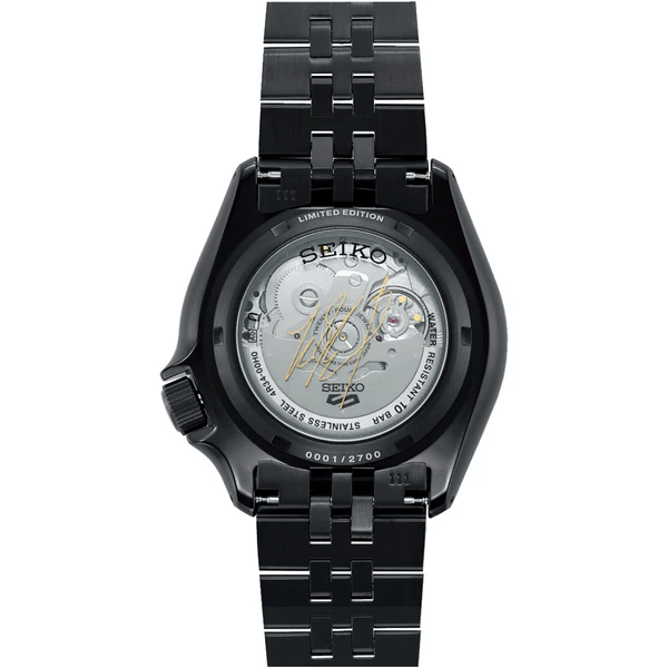 Seiko Automatic SKX GMT Yuto Horigome Limited Edition Black Dial Black Steel Strap Watch For Men - SSK027K1