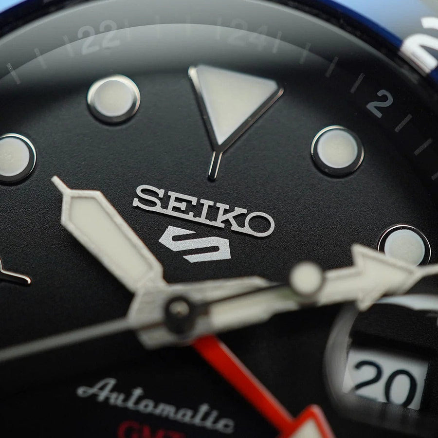 Seiko Automatic SKX GMT Yuto Horigome Limited Edition Black Dial Black Steel Strap Watch For Men - SSK027K1