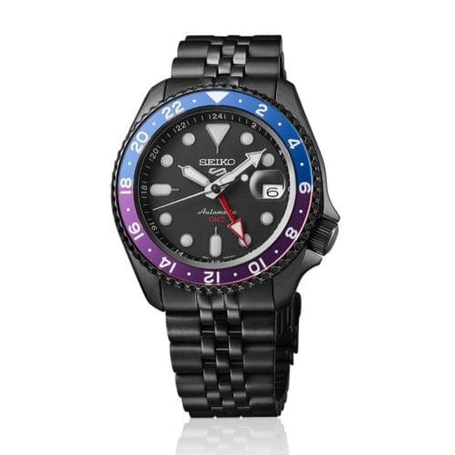 Seiko Automatic SKX GMT Yuto Horigome Limited Edition Black Dial Black Steel Strap Watch For Men - SSK027K1