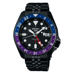 Seiko Automatic SKX GMT Yuto Horigome Limited Edition Black Dial Black Steel Strap Watch For Men - SSK027K1