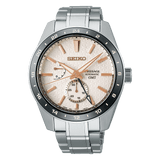 Seiko Presage Sharp Edged Series Automatic GMT Champagne Dial Silver Steel Strap Watch For Men - SPB273J1