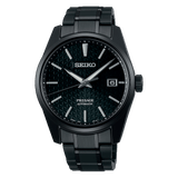 Seiko Presage Sharp Edged Series Black Dial Black Steel Strap Watch For Men - SPB229J1